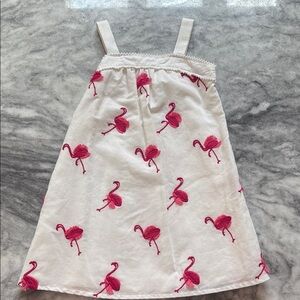 Janie and Jack Flamingo Dress - White and Pink